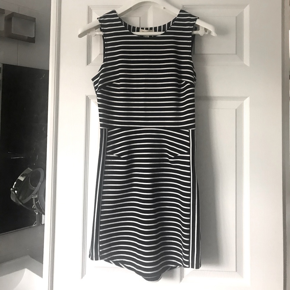Silence & noise black & white striped mini dress